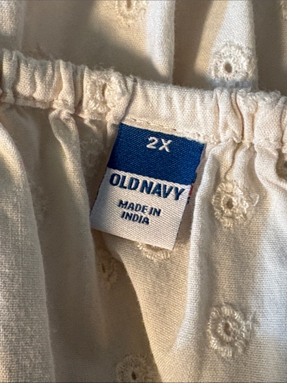 Old Navy Cream Eyelet Midi Dress On or Off Shoulder 2X - Picture 5 of 6